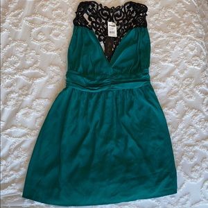 Honey Punch, green and black dress NWT